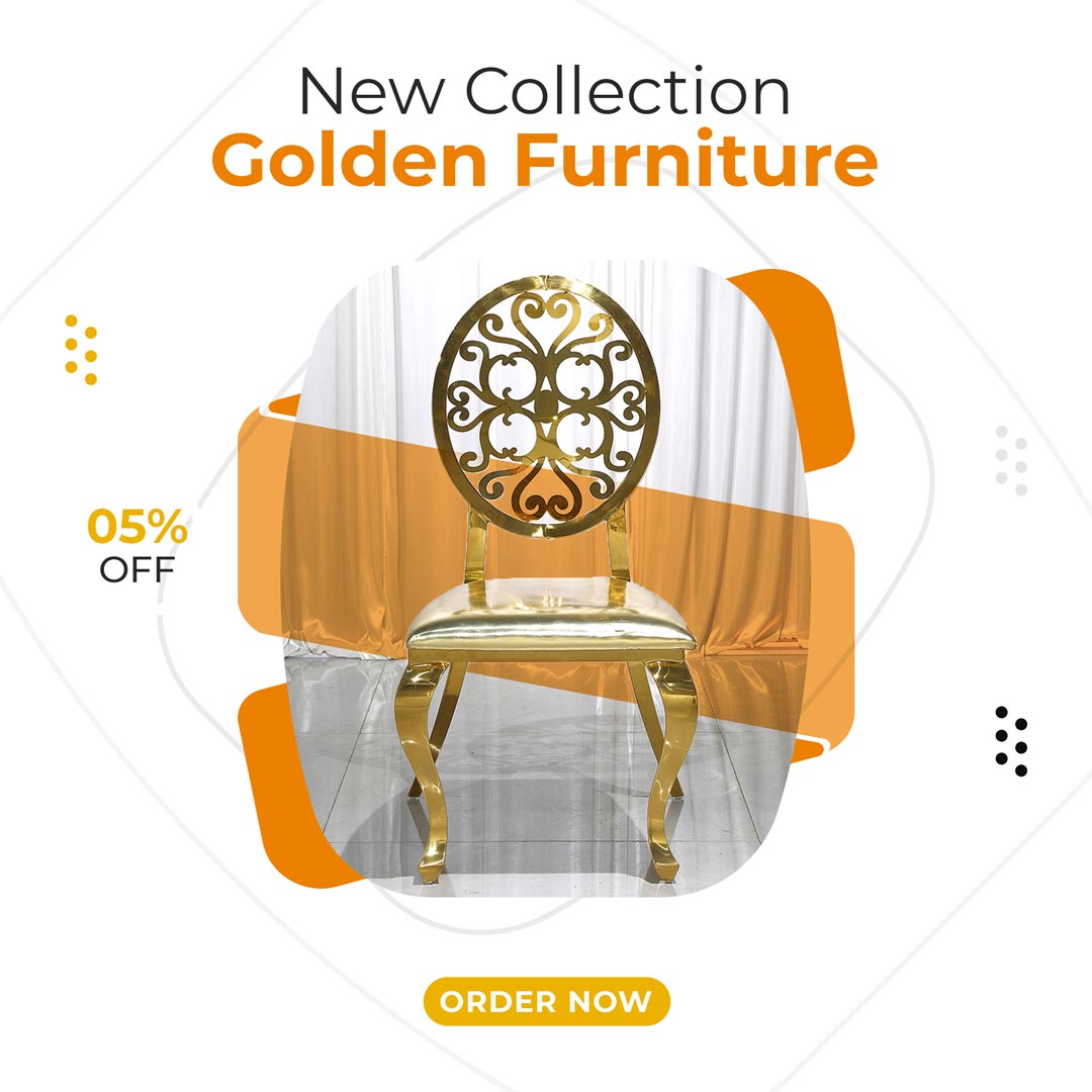 ss golden chair white fabric